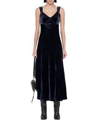 Allsaints Berletta Silk Blend Velvet Maxi Dress