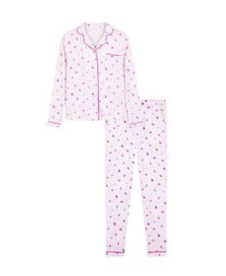  Girls' Garden Bloom Long Sleeve Tight Fitting Jersey Pajama Set - Little Kid, Big Kid