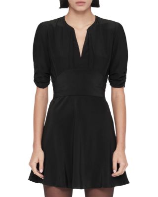 Allsaints Ena Silk Tie Waist Mini Dress