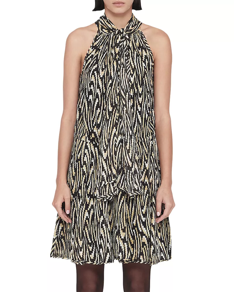 Allsaints Minna Halter Tie Neck Dress