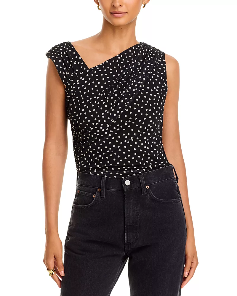 Veronica Beard Thalita Asymmetric Ruched Top