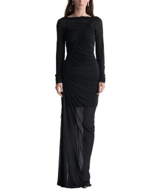 Diane von Furstenberg Verbena Long Sleeve Ruched Jersey Gown