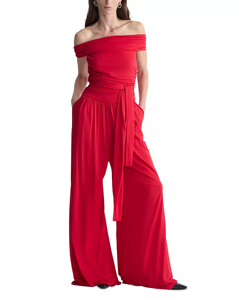 Diane von Furstenberg Colette Jersey Wide Leg Jumpsuit