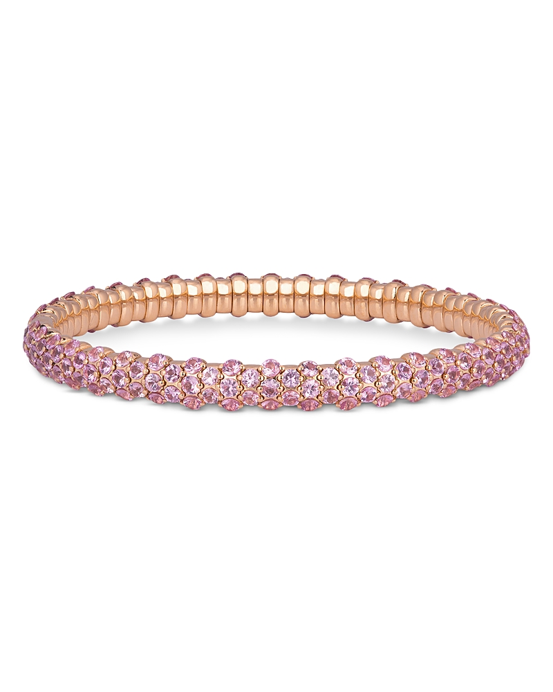 Zydo 18K Rose Gold Stretch Pink Sapphire Bangle Bracelet