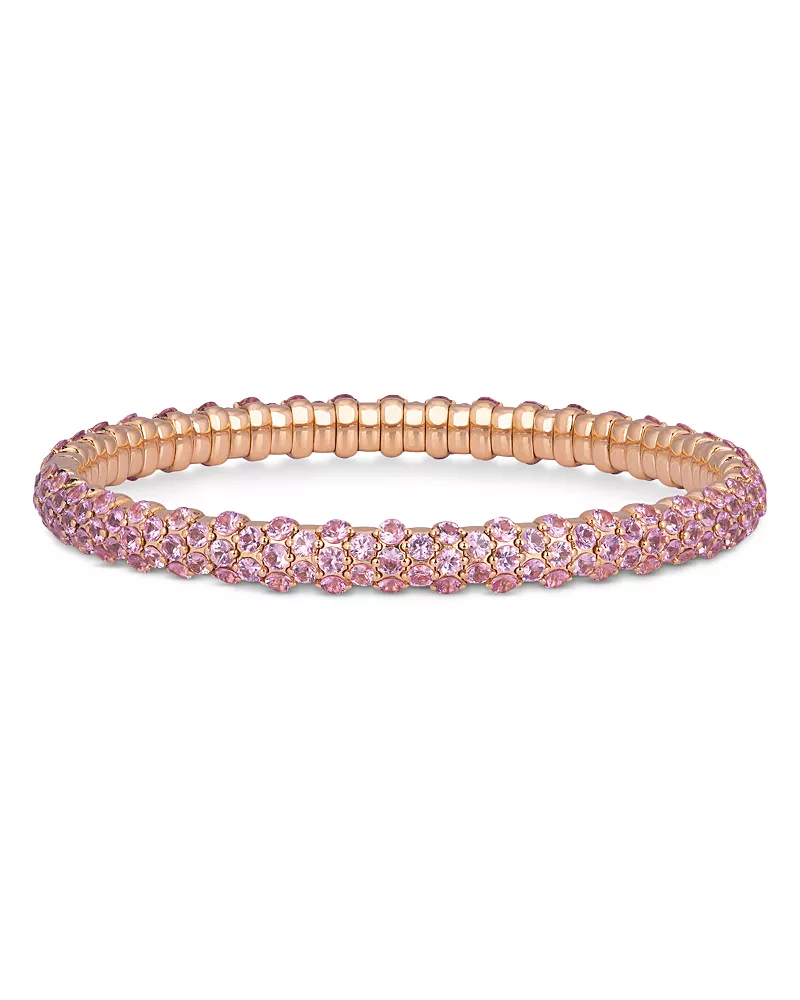 Zydo 18K Rose Gold Stretch Pink Sapphire Bangle Bracelet