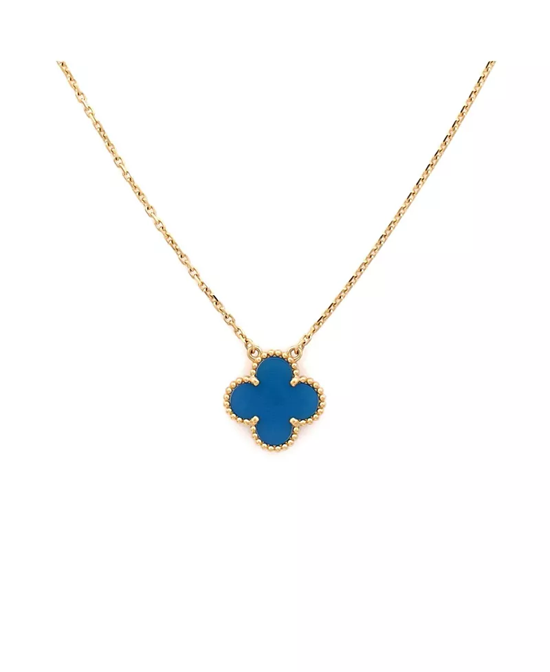 Pre-Owned Van Cleef & Arpels Vintage Alhambra Pendant Necklace 18K Gold and Agate