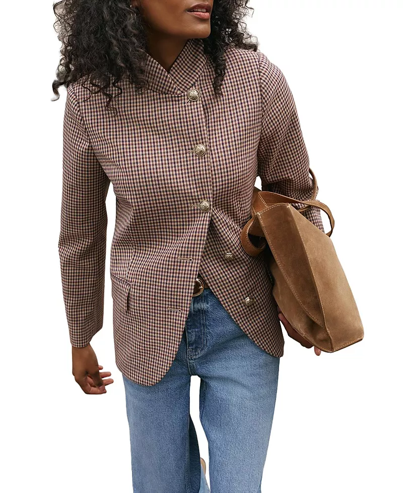 Mint Velvet Women's Checked Single Breasted Blazer