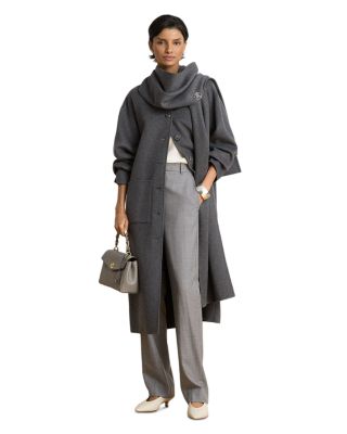 Double Faced Scarf Trim Coat