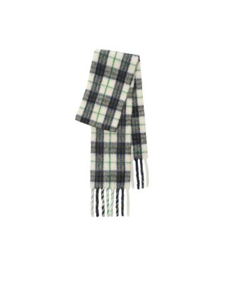  Narrow Check Alpaca Wool Blend Scarf