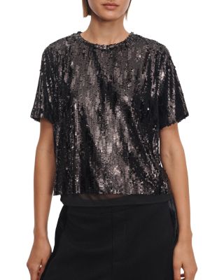rag & bone Cher Sequin Short Sleeve Tee