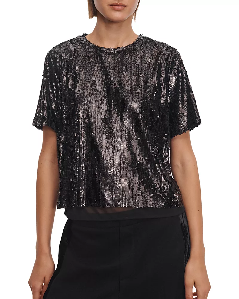 rag & bone Cher Sequin Short Sleeve Tee