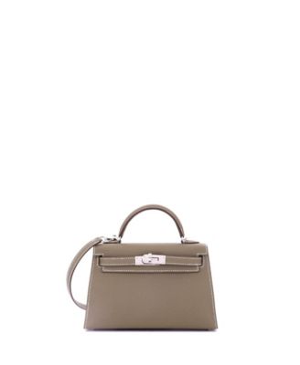 Kelly 20 Handbag Grey Epsom with Palladium Hardware