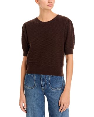 Frame The Cashmere Gathered Puff Sleeve Sweater