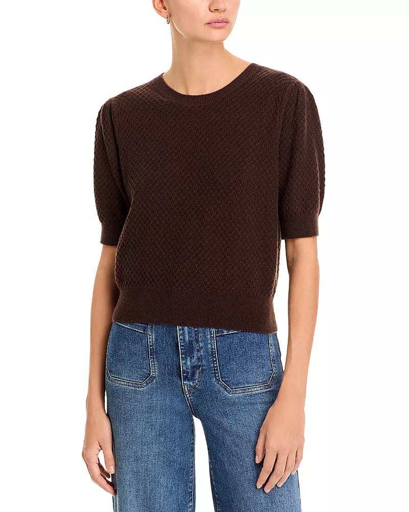 Frame The Cashmere Gathered Puff Sleeve Sweater