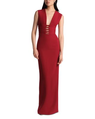 Rosalie Plunging V Neck Gown