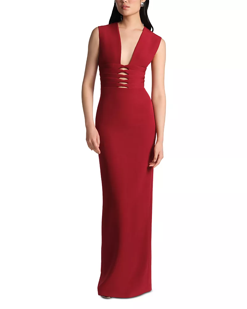Bcbgmaxazria Rosalie Plunging V Neck Gown
