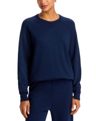 The Great. The Fleece College Raglan Cotton Crewneck Sweatshirt
