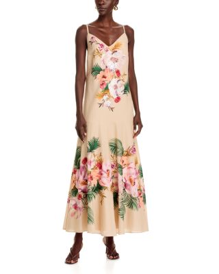 Pierce Floral Beaded Cotton Maxi Dress