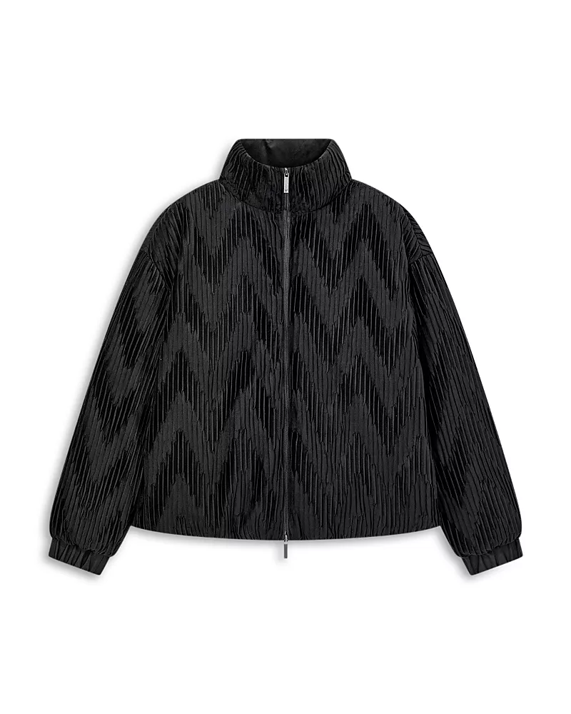 Emporio Armani Plisse Velvet Puffer Jacket