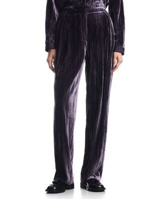 Pleated Velvet Pants