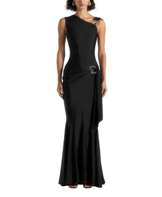 Rania Asymmetric Draped Midaxi Dress