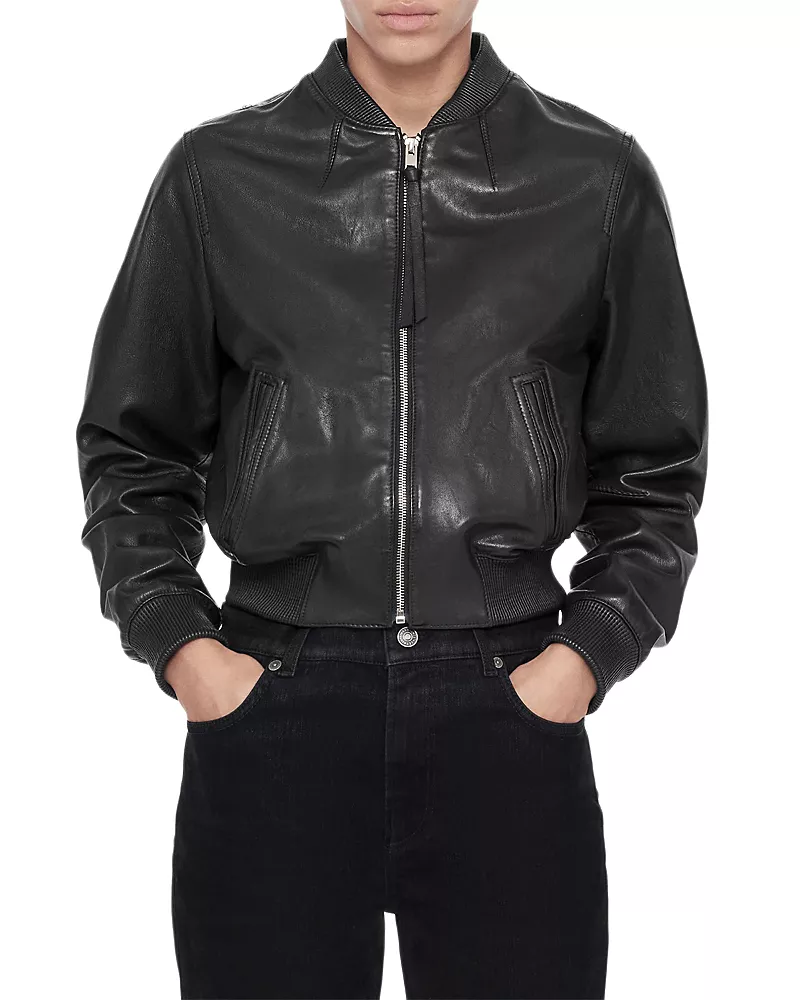 Allsaints Orlen Leather Bomber Jacket