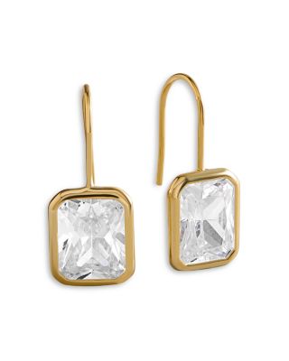 Fallon Cushion Crystal Bezel Drop Earrings