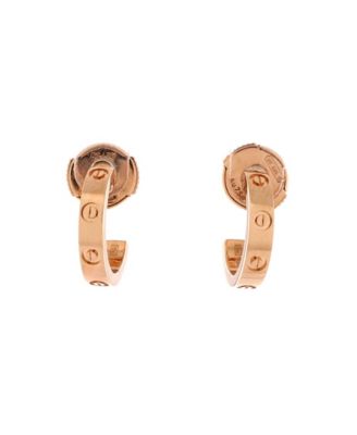  Small Love Hoop Earrings 18K Rose Gold