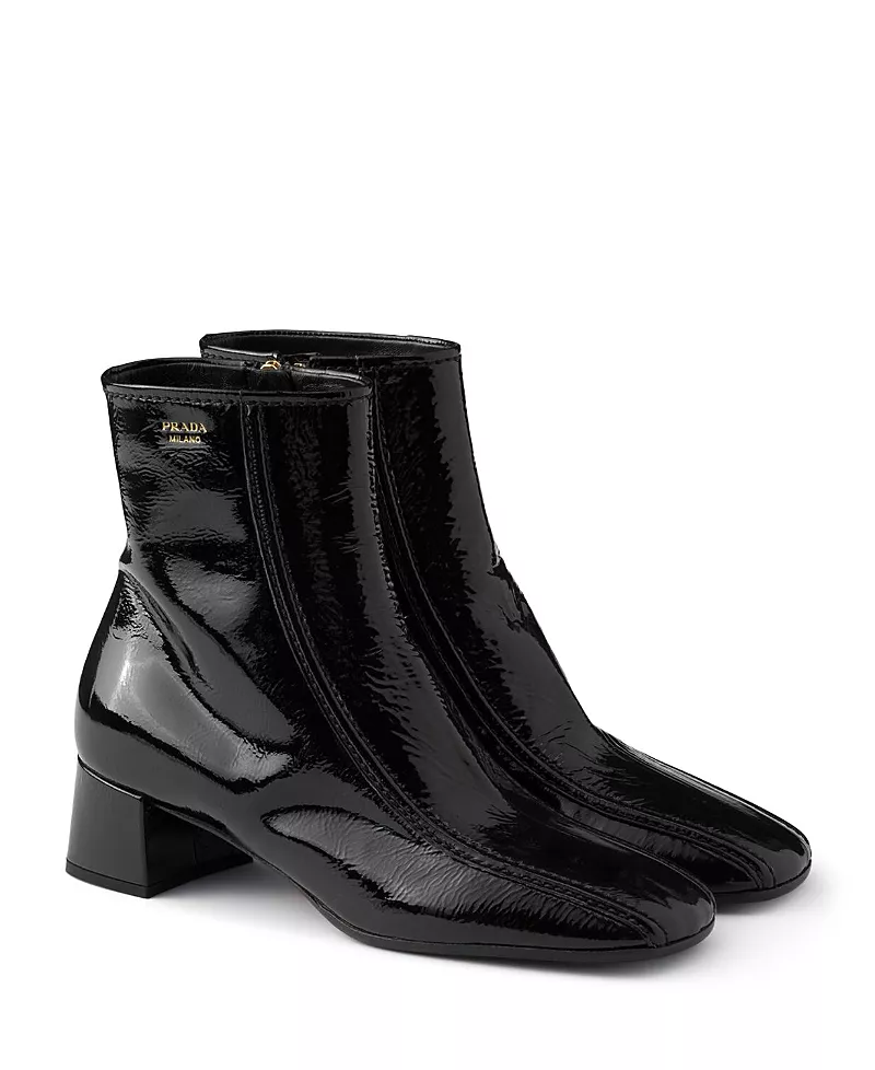 Prada Women's Patent Naplak Leather Booties