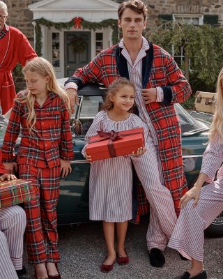 Antique Red Ticking Family Holiday Pajama Sets