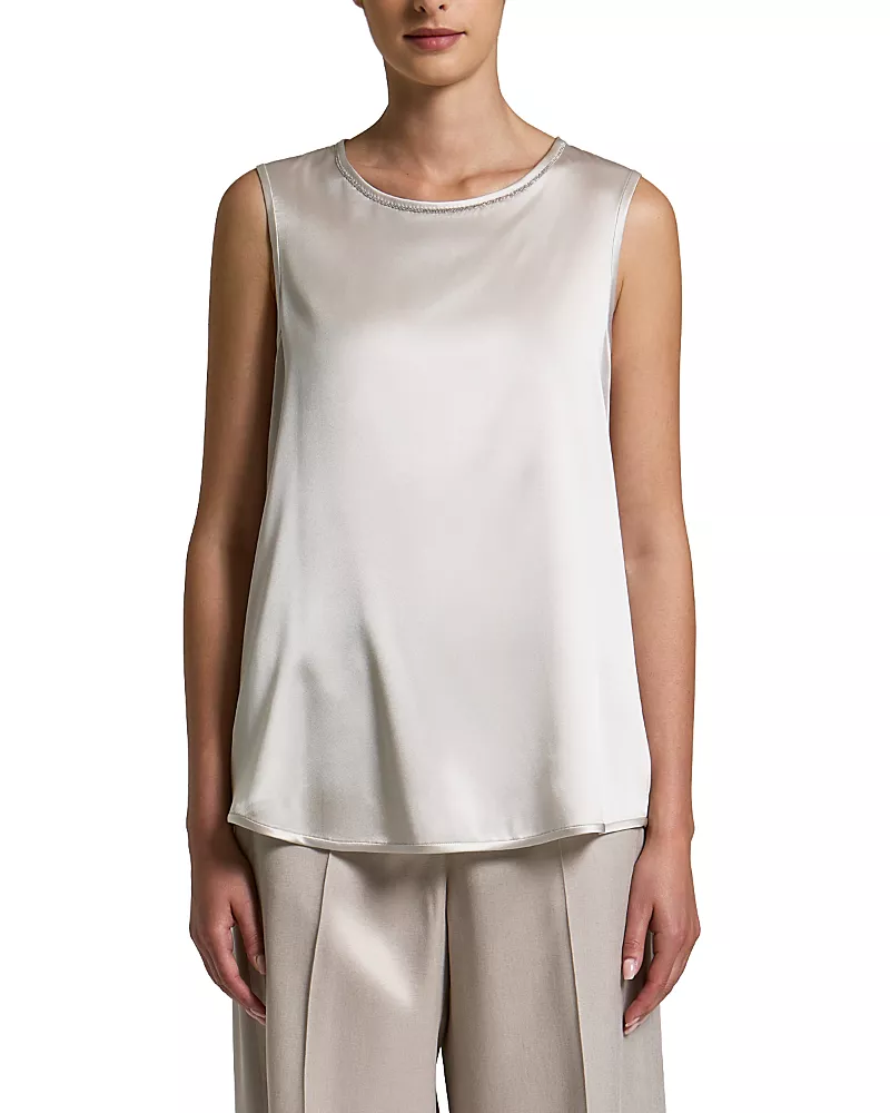 Peserico Silk Stretch Sleeveless Top