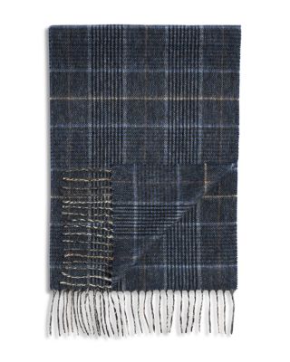Windowpane Glen Plaid Oversized Cashmere Scarf - Exclusive