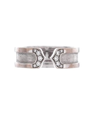  6.5mm C de Cartier Ring 18K White Gold with Diamonds