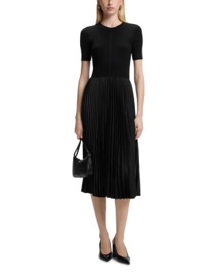 Hugo Boss Fadridi Pleated Fit & Flare Midi Dress - Exclusive