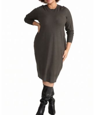  Women's Plus Savvy Fine Knit Everyday Sweater Dress