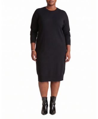  Women's Plus Savvy Fine Knit Everyday Sweater Dress