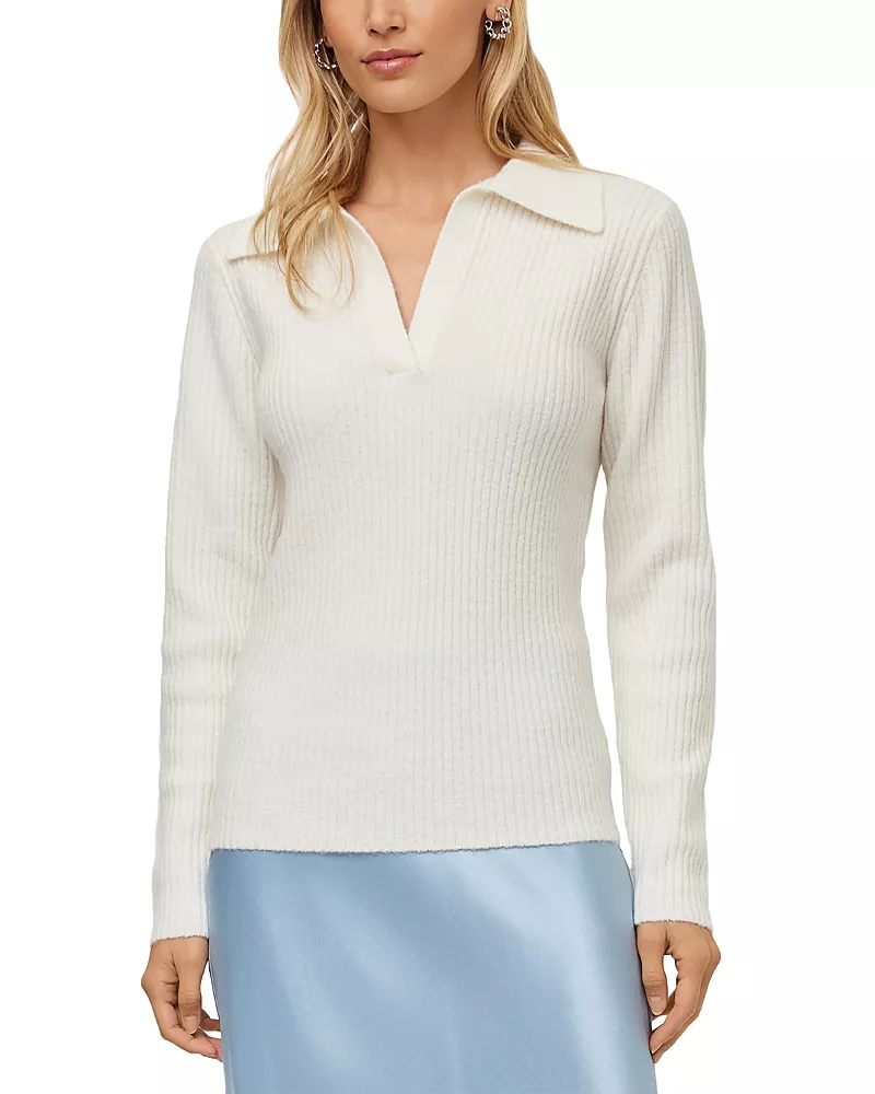 Fifteen Twenty Daphne Ribbed Collared Sweater