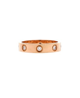  Love Wedding Band 8 Diamonds Ring 18K Rose Gold with Diamonds