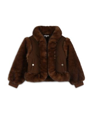 Girls' Faux Fur Mixed Media Jacket - Big Kid