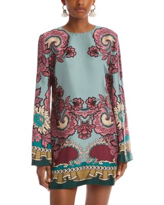 Mini Supremes Floral Print Silk Swing Dress