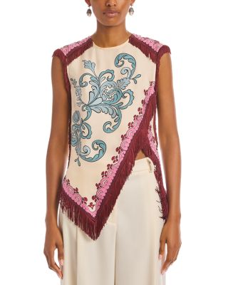 Printed Silk Scarf Top