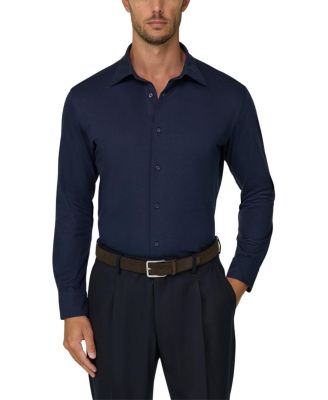 Boggi Milano Cotton Wool Twill Blend Regular Fit Polo Shirt