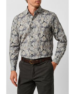 David Donahue Cotton Botanical Corduroy Sport Shirt