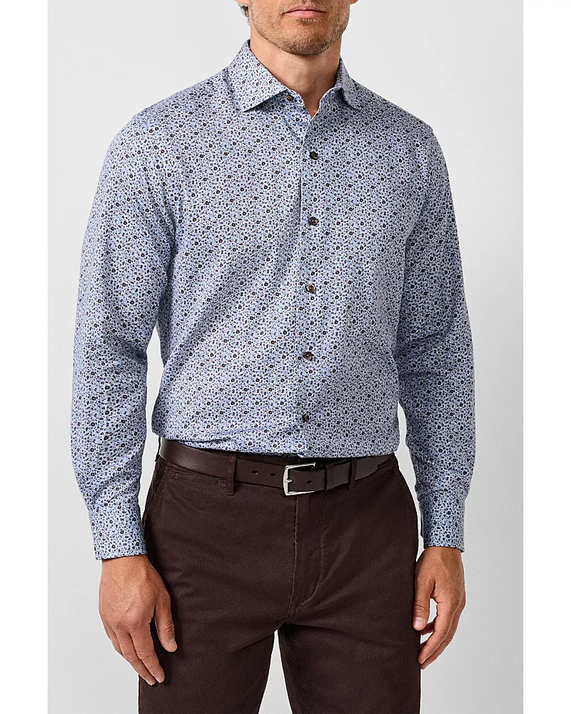 David Donahue Cotton Floral Sport Shirt