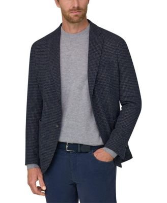  Houndstooth Cotton Blend B Jersey Blazer