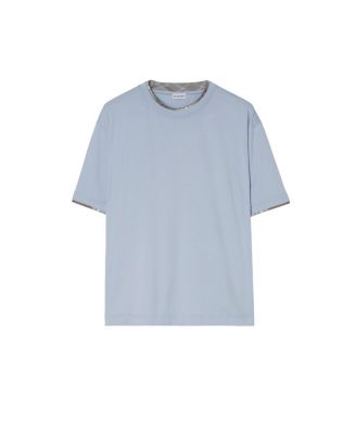  Check Trim Cotton T-shirt