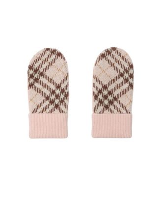  Unisex Check Wool Cashmere Mittens