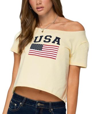  Usa Babe Off Shoulder T Shirt