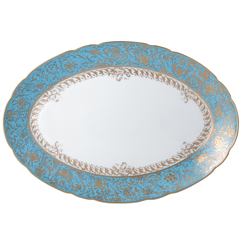 Bernardaud Eden Oval Platter, 13 In Turquoise