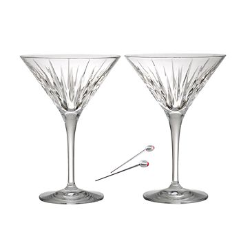 Reed & Barton - Soho Martini Glasses & Olive Picks, Set of 2